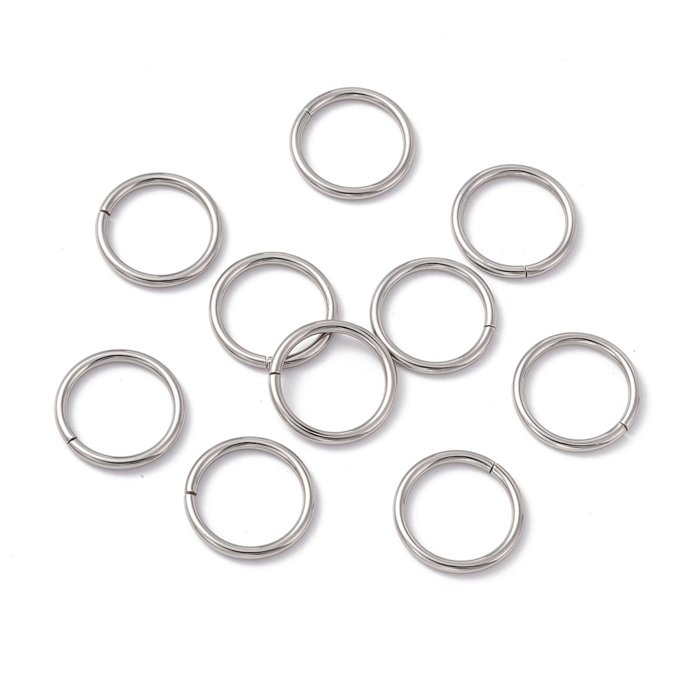 1000pc Non-Tarnish 304 Stainless Steel Jump Rings Open Jump Rings Round Stainless Steel Color 20x2mm Inner Diameter: 16.2mm
