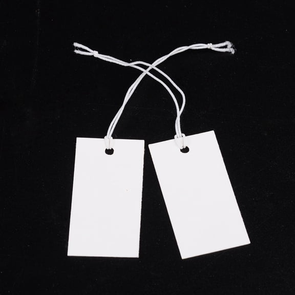 1000pc Paper Price Cards Rectangle White 35x18mm