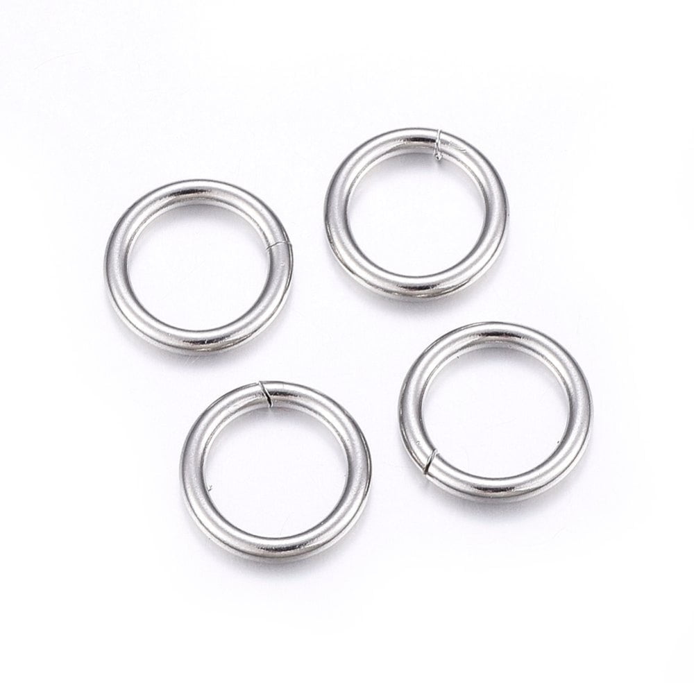 1000pc Resistant 304 Stainless Steel Jump Rings Open Jump Rings Stainless Steel Color 12 Gauge 14x2mm Inner Diameter: 10mm