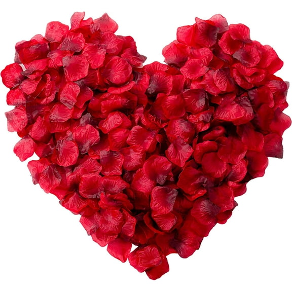 1000pc Wine Red Rose Silk Petal for Mother's Day, Propose and Valentine's Day - Artificial Flower Petal to Enhance Romantic Evening, Wedding, Party, and Gift Decoration