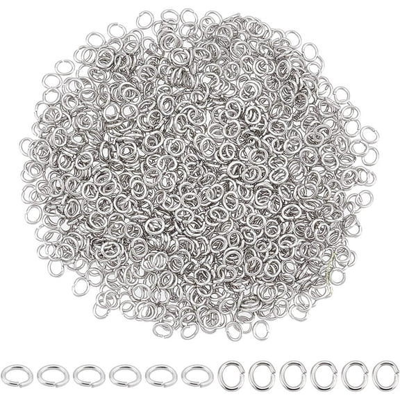 1000pcs 2.5mm 304 Stainless Steel Jump Rings Oval Jump Rings Open Jump Rings Chain Connector Rings for Neclace Bracelet Earring Keychain Jewelry Making1x2mm