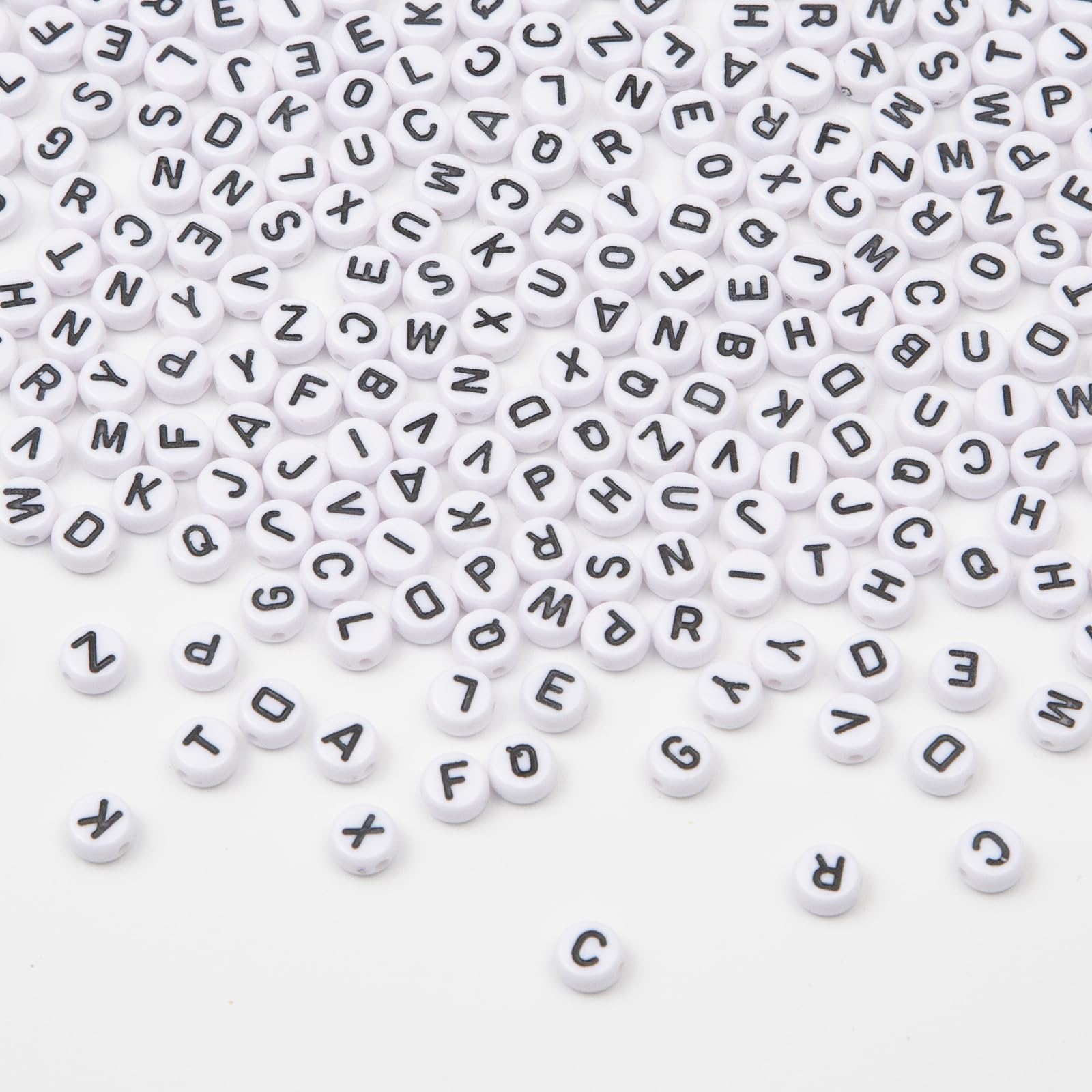 1000pcs 4x7mm Acrylic Alphabet Letter Beads AZ Round Acrylic Letter