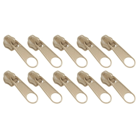 1000pcs #5 Bulk Metal Zipper Slider Pulls for Coil Teeth - Tan