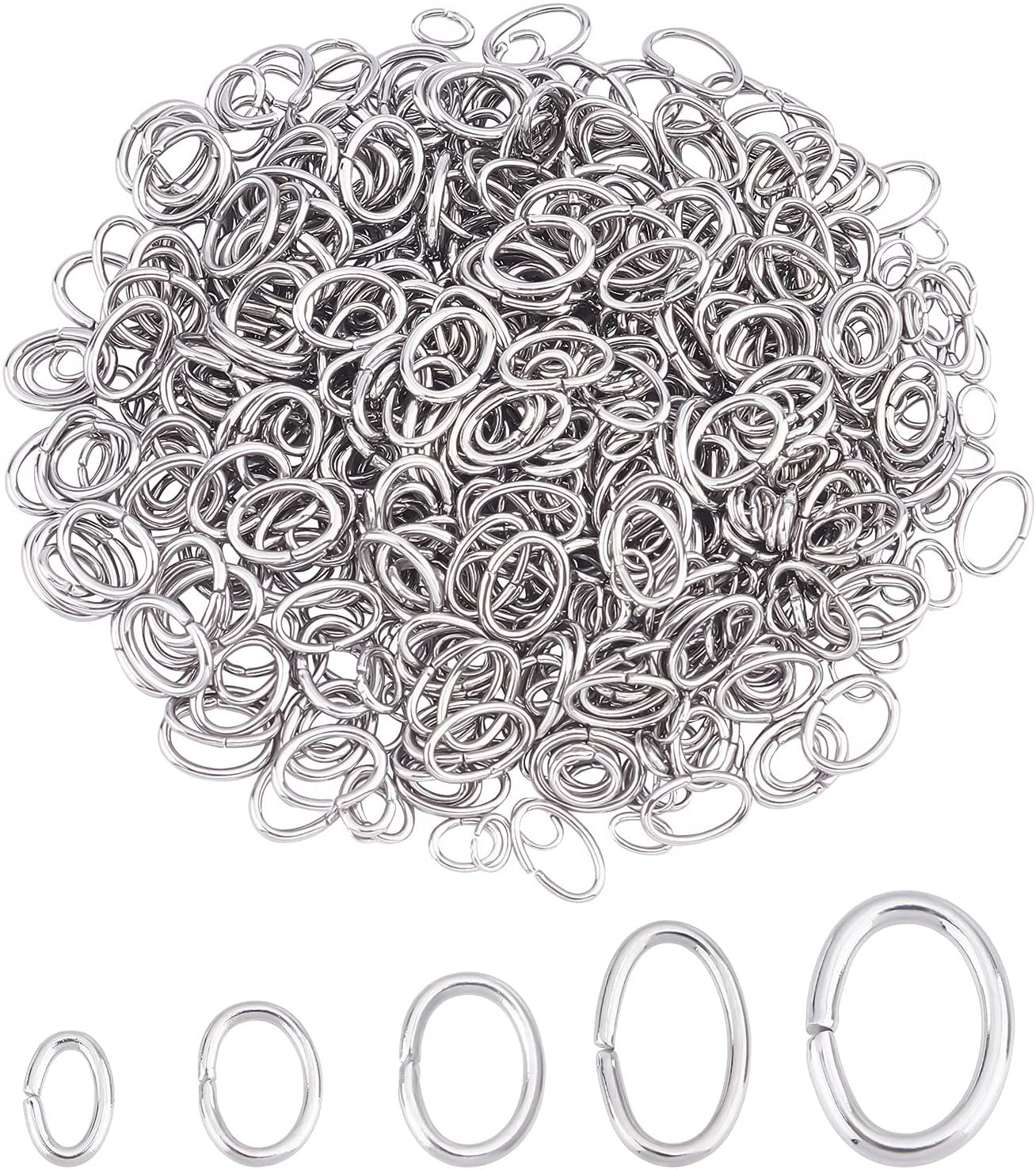 200pcs Stainless Steel Open Jump Rings for Jewelry Making Supplies DIY  Double Loops Split Rings Connectors for Jewelry Findings (Color : JC010S10)