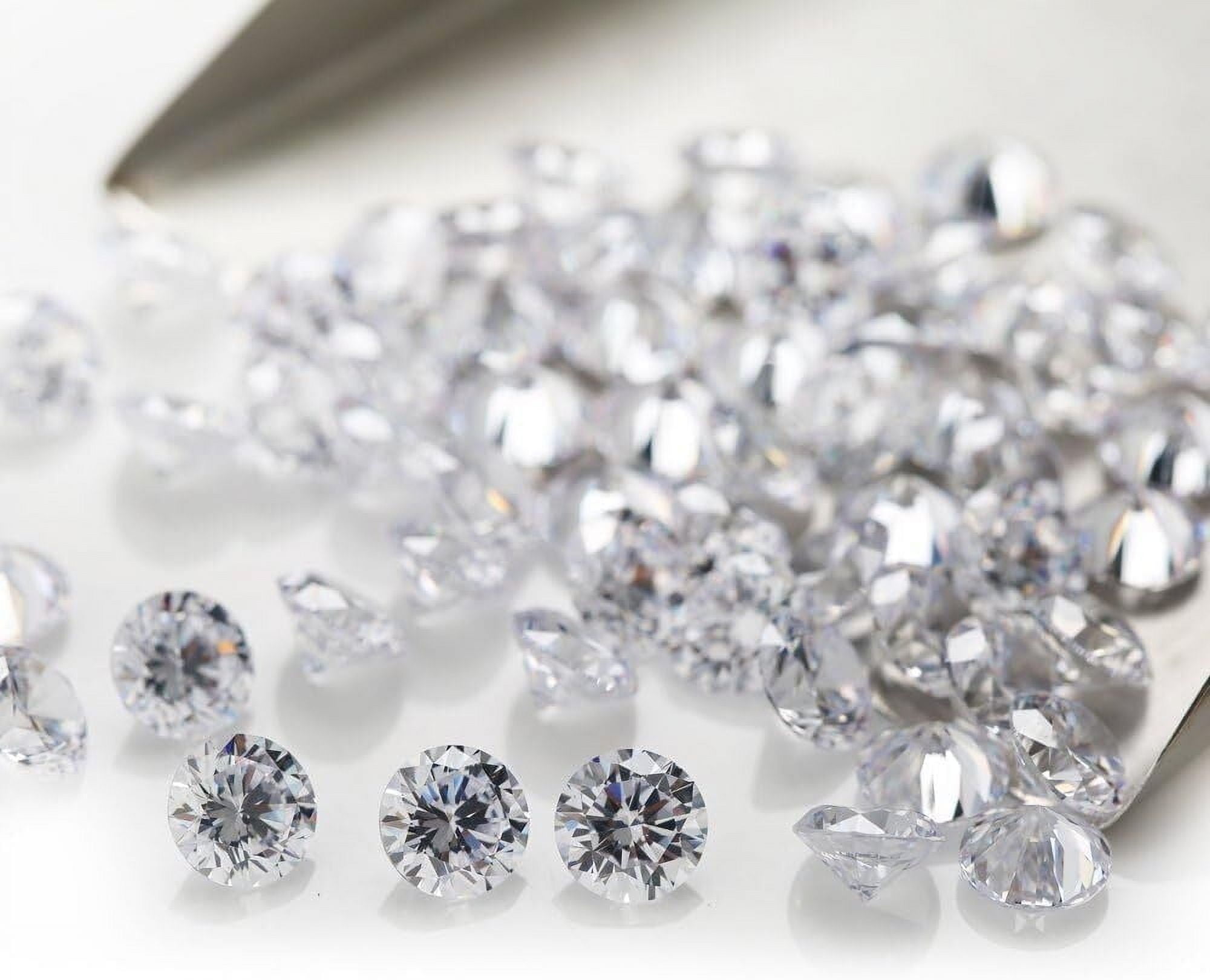 1000pcs 5A White Cubic Zirconia Loose Stones CZ Round Gems For Jewelry ...