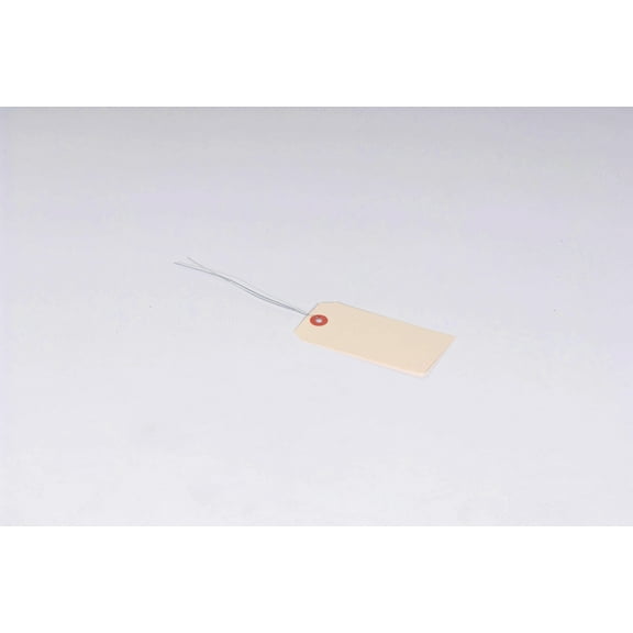 SSBM 5 3/4 x 2 7/8" Pre-Wired Manila Shipping Tags 13 Pt. Cardstock with Reinforced Eyelet 1000/Case