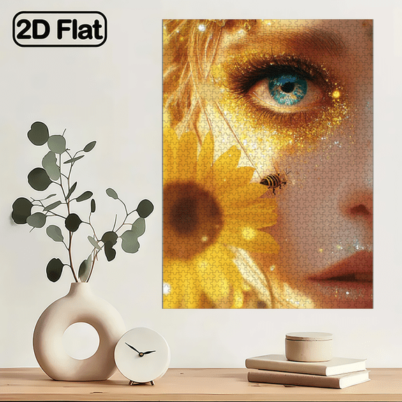 1000pcs Adult Jigsaw Puzzle, 29.4*19.6 Inch Large Size, Bee Beauty Puzzle, Suitable for Creative Fun with Family And Friends. Perfect Choice As a Birthday gift.
