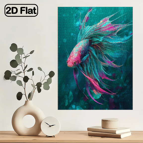 1000pcs Adult Puzzle, 29.4*19.6 inch Large Size, Abstract Painted Fish Puzzle, Perfect for DIY Creative Fun with Family and Friends. Ideal Stress-Relief Gift for Birthdays or Holidays.