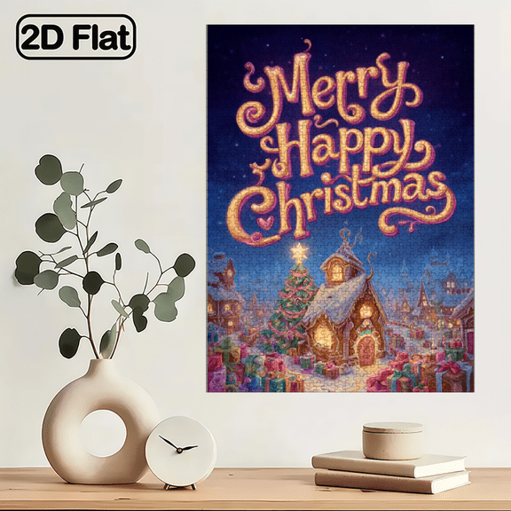 1000pcs Adult Puzzle - Christmas Halloween Themed Large Box with Hidden Surprise Scenes Challenging Portable Puzzle Suitable for Adults , Activity, Challenge. 29.4*19.6in