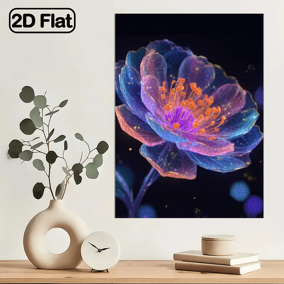 1000pcs Adult Puzzle - Pixel-Style Clock Tower Green-Roofed Building Next to Palm Trees And Red-Roofed Ship Brain Puzzle.29.4*19.6 in