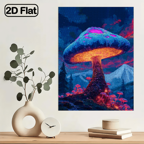 1000pcs Adult Puzzle - Rooster Brain Puzzle with Transparent Feathers And Golden Dots on a Black Background Featuring Colorful Illustrations.29.4*19.6 in