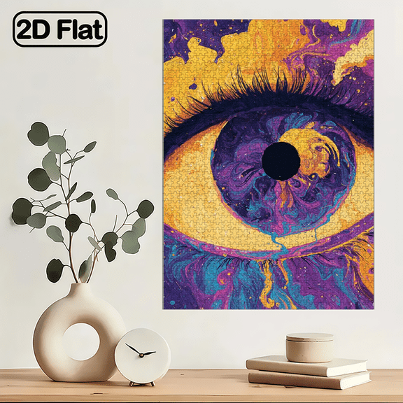 (1000pcs) Adult Puzzles, with Psychedelic Eye Design - Scratch-Resistant, Challenging, Suitable for Adults, Family Entertainment, Home Decoration, And Gift Ideas to Challenge The Brain