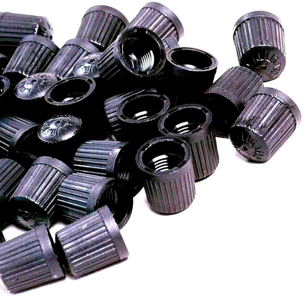 1000pcs BLACK PLASTIC TIRE VALVE STEM CAPS Universal, Fits on all Vehicles