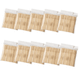 1000pcs Bamboo Forks, Disposable Cutlery Forks Two Prongs Skewers Blunt