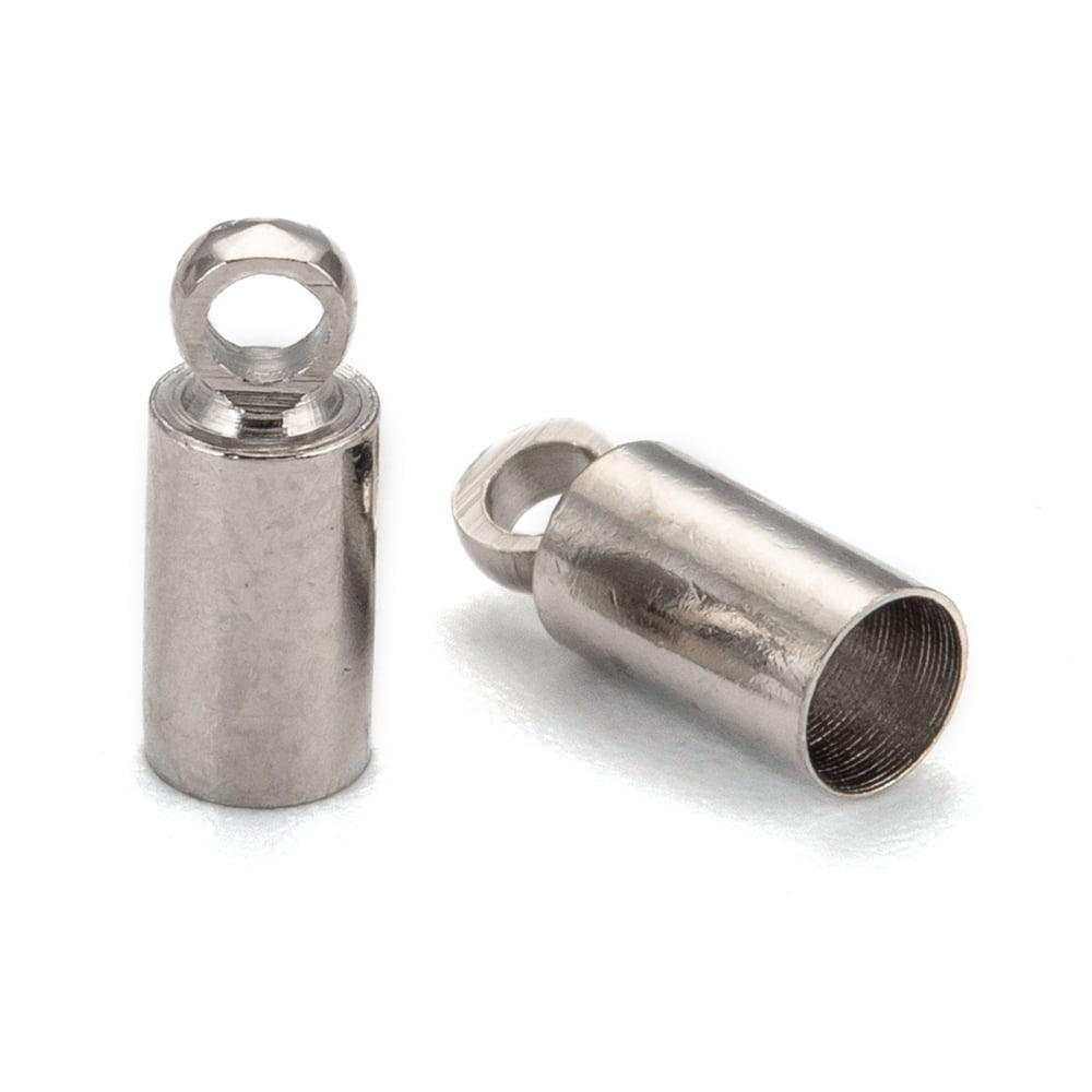 1000pcs Brass Cord Ends Cadmium Free & Nickel Free & Lead Free Platinum 9x3.5mm Hole: 1.5mm 3mm inner diameter