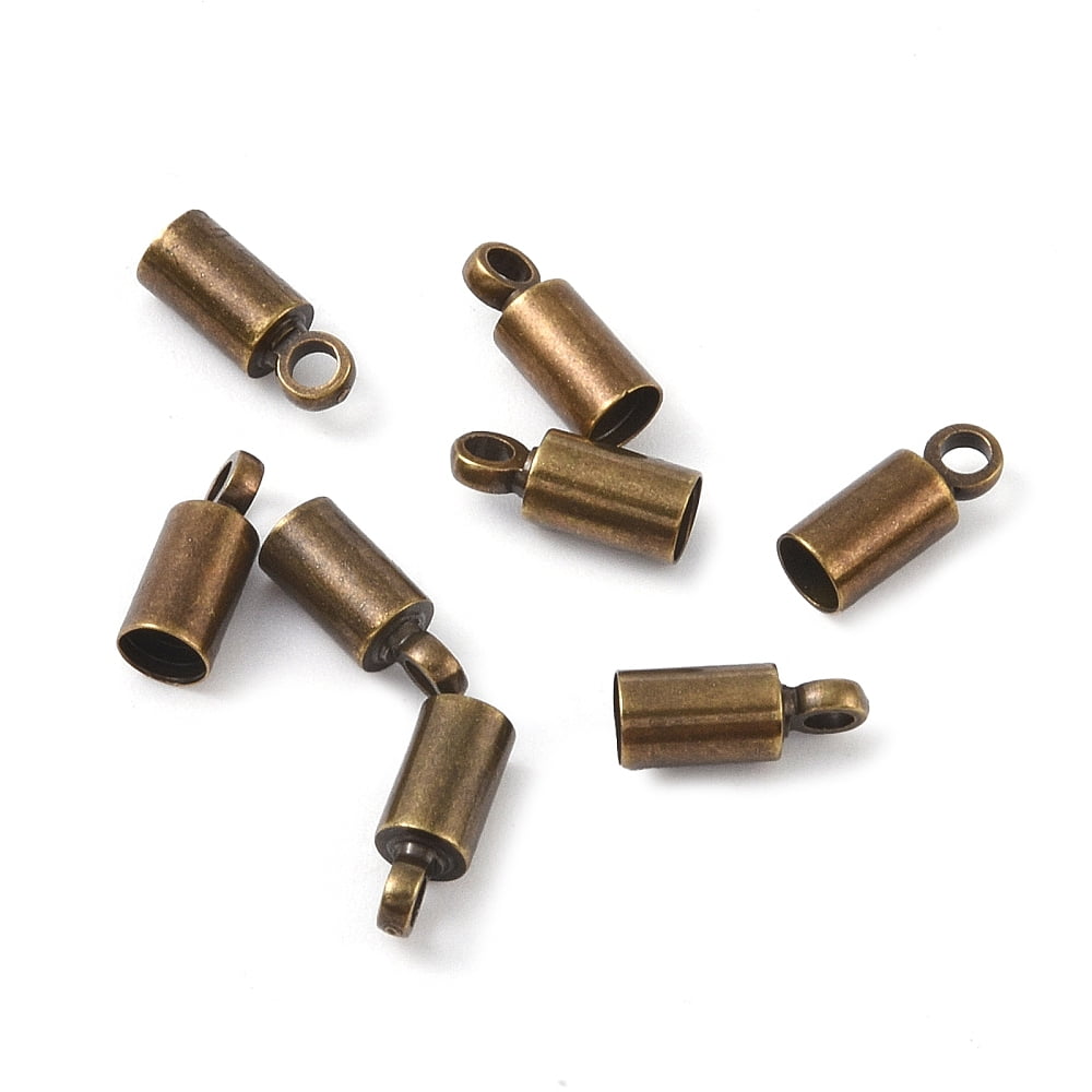 1000pcs Brass Cord Ends Nickel Free Bronze 9x3.5mm Hole: 1.5mm 3mm inner diameter