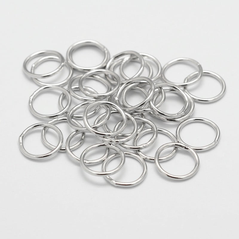 1000pcs Brass Round Rings Soldered Jump Rings Closed Jump Rings Cadmium Free & Nickel Free & Lead Free 18 Gauge 10x1mm Inner Diameter: 8mm Hole: 8mm