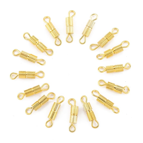 1000pcs Brass Screw Clasps for Jewelry Making Column Nickel Free Golden 14x3mm Hole: 1.8mm