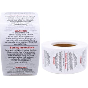 1000pcs Candle Warning Labels,1.5inch Candle Jar Container Stickers, Candle Safety Stickers for Candle Making DIY Candle Jars and Tins