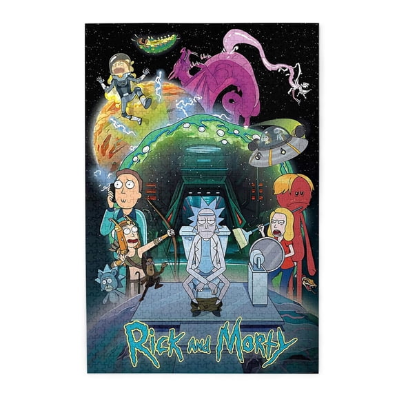 1000pcs Cartoon Rick And Morty Personalized Wooden Puzzle Novelty Jigsaw Puzzle Cartoon Puzzles For Home Office Decor Funny Puzzle For Family Friends Gifts