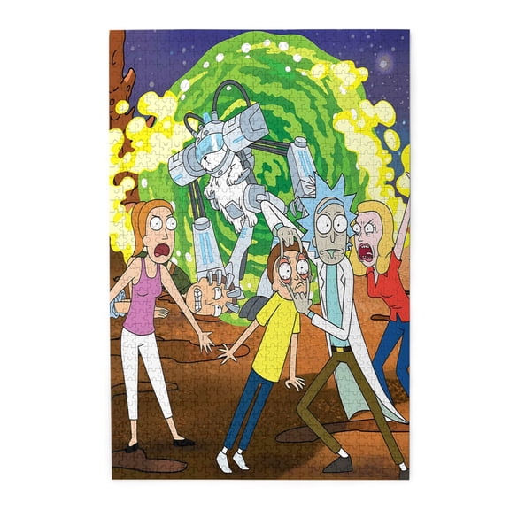1000pcs Cartoon Rick And Morty Personalized Wooden Puzzle Novelty Jigsaw Puzzle Cartoon Puzzles For Home Office Decor Funny Puzzle For Family Friends Gifts