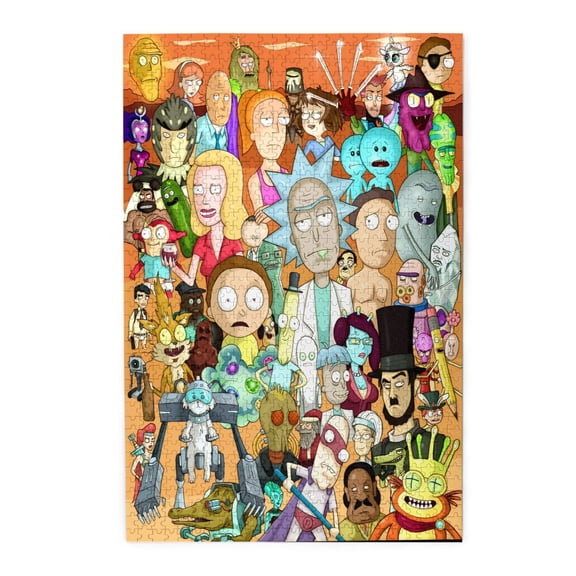 1000pcs Cartoon Rick And Morty Personalized Wooden Puzzle Novelty Jigsaw Puzzle Cartoon Puzzles For Home Office Decor Funny Puzzle For Family Friends Gifts