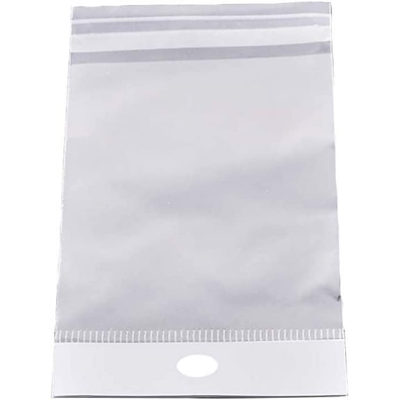 1000pcs Clear Plastic Treat Bags with Hanging Header Small Plastic Bag Rectangle Flap Resealable Bags