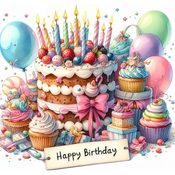 1000pcs Happy Birthday Cake Puzzles for Adults, Jigsaw Puzzle Challenging Educational Fun Family Activities Games Toys Gifts for Home Decor