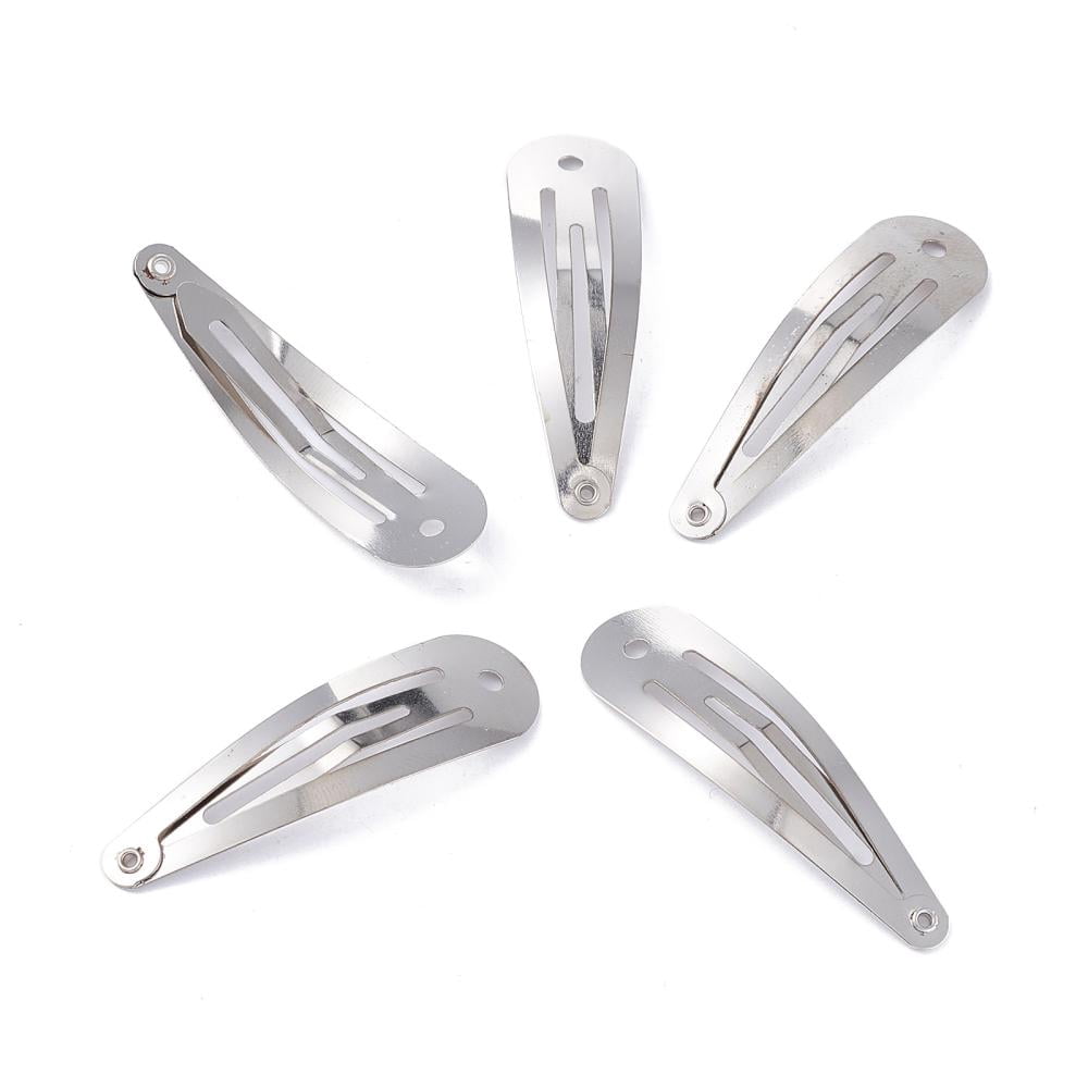 1000pcs Iron Snap Hair Clip Findings 49mm