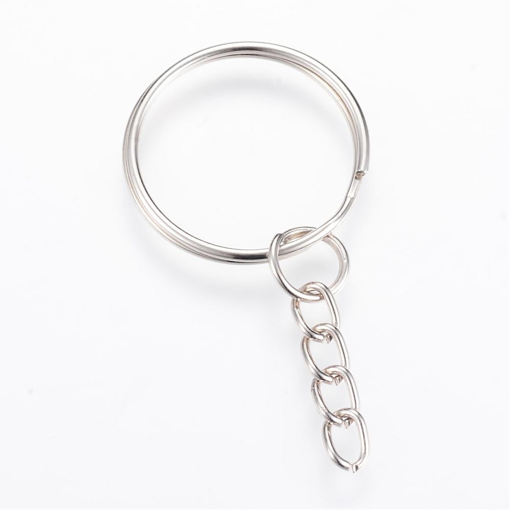 1000pcs Iron Split Key Rings Keychain Clasp Findings Platinum 46mm