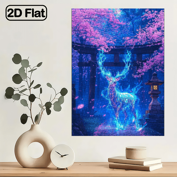 1000pcs Japanese Deer Torii Puzzle Premium Cardboard, Portable, Stress-Relieving Fun for Couples, Families, Gamers, Art Enthusiasts, Ideal for New Year. 29.4*19.6 in