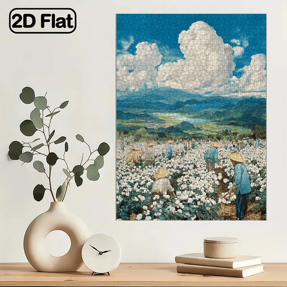 1000pcs Jigsaw Puzzle Featuring a Blue Sky, White Clouds, and Design and, Advanced Skill Level, Suitable for Adults, Family Entertainment, DIY Home Decor, and as a Brain-challenging Gift Idea, A