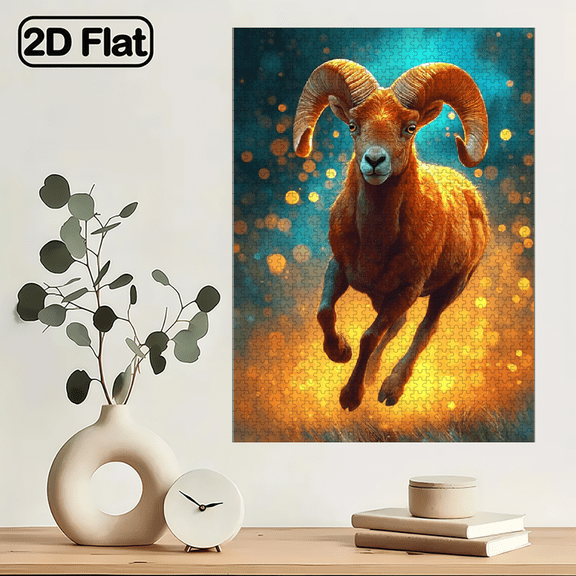 1000pcs Large Adult Jigsaw Puzzle Suitable for DIY with Painted Goat Animal Art Picture - Portable Suitable for Travel.29.4*19.6 in