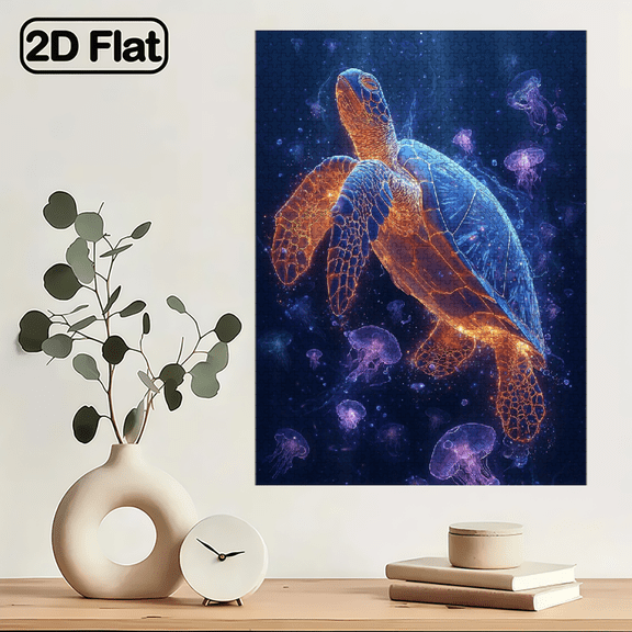 A 1000pcs Large Adult Puzzle Featuring a Sea Turtle Theme, Measuring 29.4X19.6 Inches. This Challenging Brain Game Is Perfect for Creative Fun with Family And Friends. It Makes an Ideal Gift for