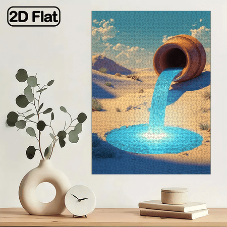 1000pcs Large Desert Oasis Water Conservation Puzzle - Egyptian-Themed Challenge Suitable for Adults Families, Educational Brain Teaser Game, Desert Ecology Water Resource Management Challenge, Co