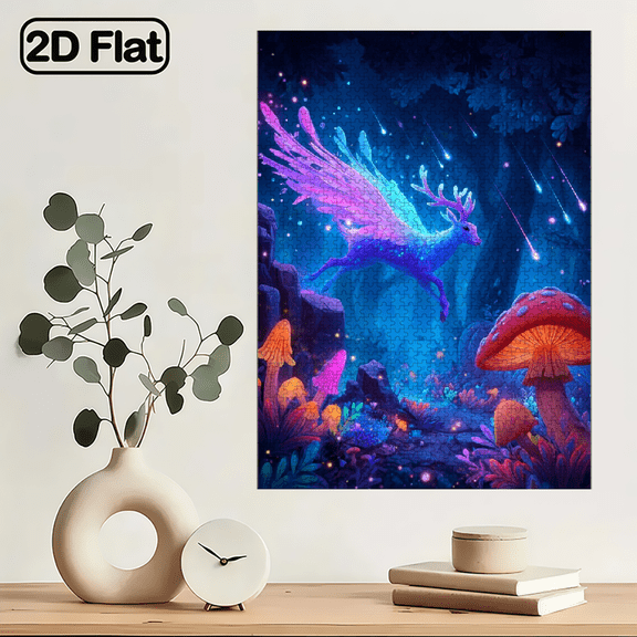 1000pcs Magical Winged Deer Jigsaw Puzzle, Large 29.4x19.6in Brain Teaser, Perfect Home Decor, Great Birthday Gift