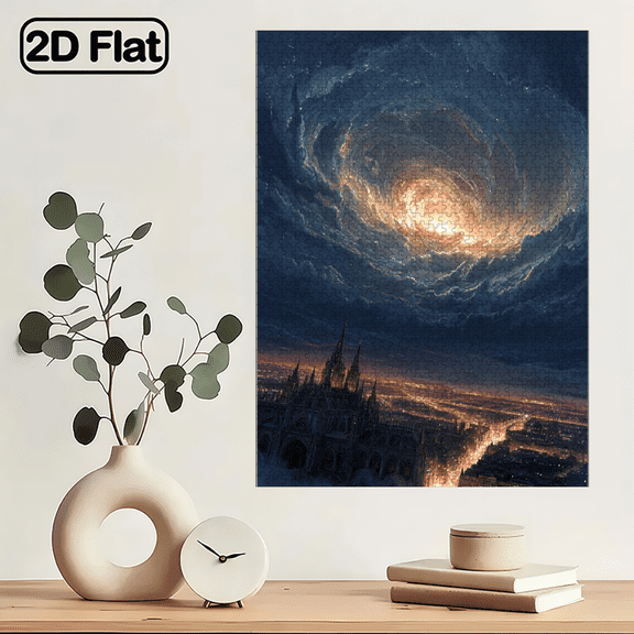 1000pcs Mini Jigsaw Puzzle Featuring Cloud Vortex Mystery Design - Scratch-resistant, High Difficulty, Suitable, Family Entertainment, DIY Home Decor, Christmas, and as Brain-challenging Gift Id