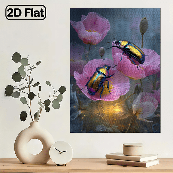 1000pcs Mini Puzzle Featuring Phantom Goldbug Design - Scratch-resistant, High Difficulty, Suitable, Family Entertainment, DIY Home Decor, Christmas, and as Brain-challenging Gift Idea