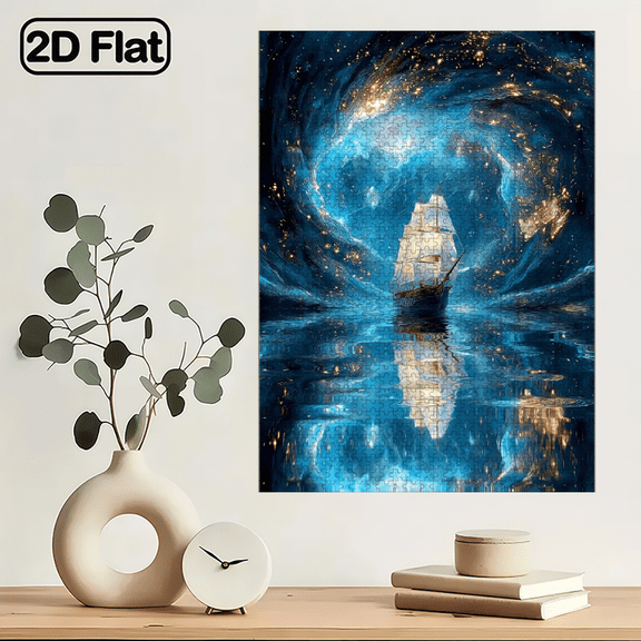 1000pcs Nautical Sailboat Art Adult Puzzle 29.4x19.6in, Interactive Brain Challenge Family Fun, Ideal Birthday Holiday Stress Relief Gift