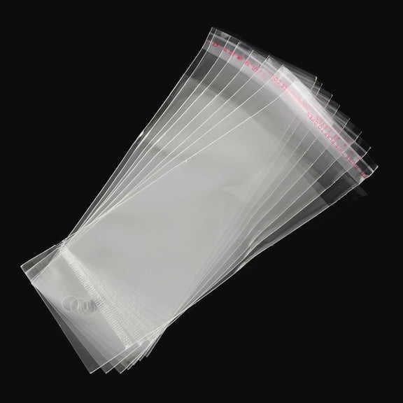 1000pcs OPP Cellophane Bags Rectangle Clear 15.5x6cm Hole: 8mm Unilateral Thickness: 0.035mm Inner Measure: 10x6cm