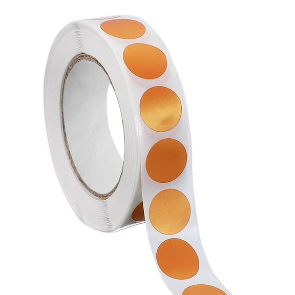 1000pcs Orange Round Stickers Roll 0.5 Inch Self-Adhesive Coding Label