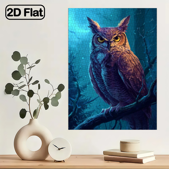 1000pcs Owl on Branch Puzzle for Families - Large Brain Teaser with 1000pcs, Challenging Color-Coding Activity.29.4*19.6 in