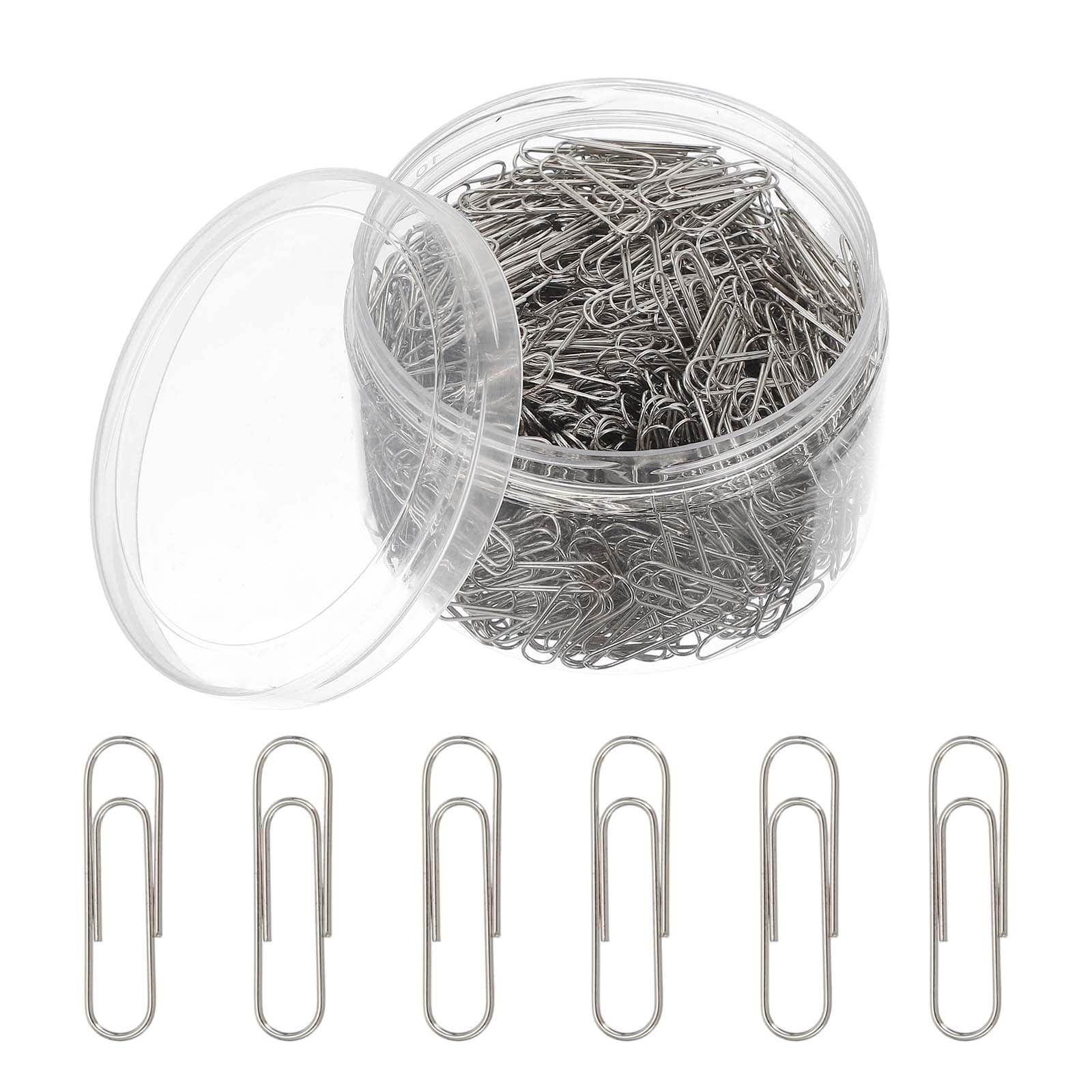 1000pcs Paper Clip, 28mm Paper Clip Cute Metal Clips Rust-Proof Strong Durable Bulk for Office, Silver Tone
