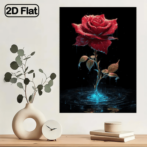 1000pcs Red Rose Light-Up Paper Puzzle - Large Jigsaw Game for Family Interaction DIY Home Decor, Challenging Brain Teaser with Vibrant Colors, Creates a Magical Atmosphere, Family Game Night In