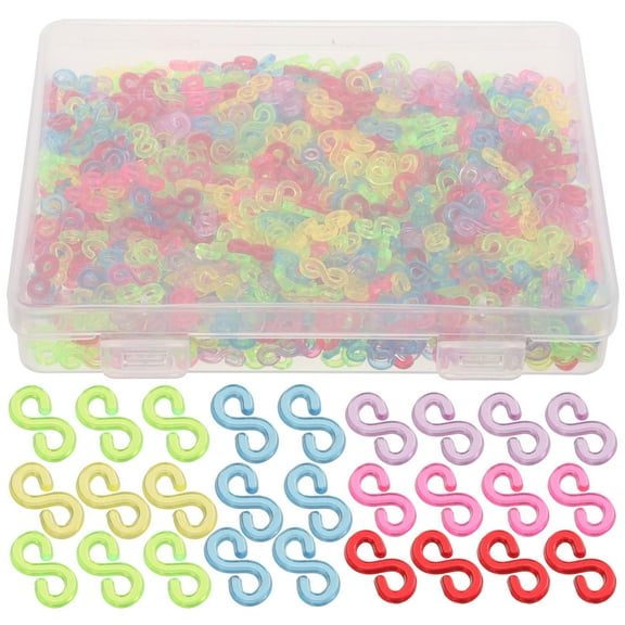 1000pcs S-Shaped Clips for Rubber Bands, Bracelet Connectors, Rubber Band Fasteners for Crafting and Jewelry Making