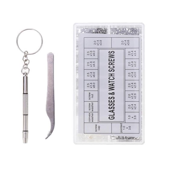 1000pcs Screws Nut + 1pc Screwdriver for Watch Sunglasses Glasses Repairing