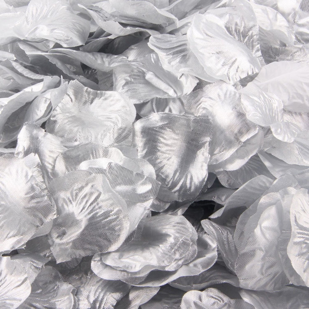 1000pcs Silver Silk Rose Artificial Petals Wedding Party Flower Favors
