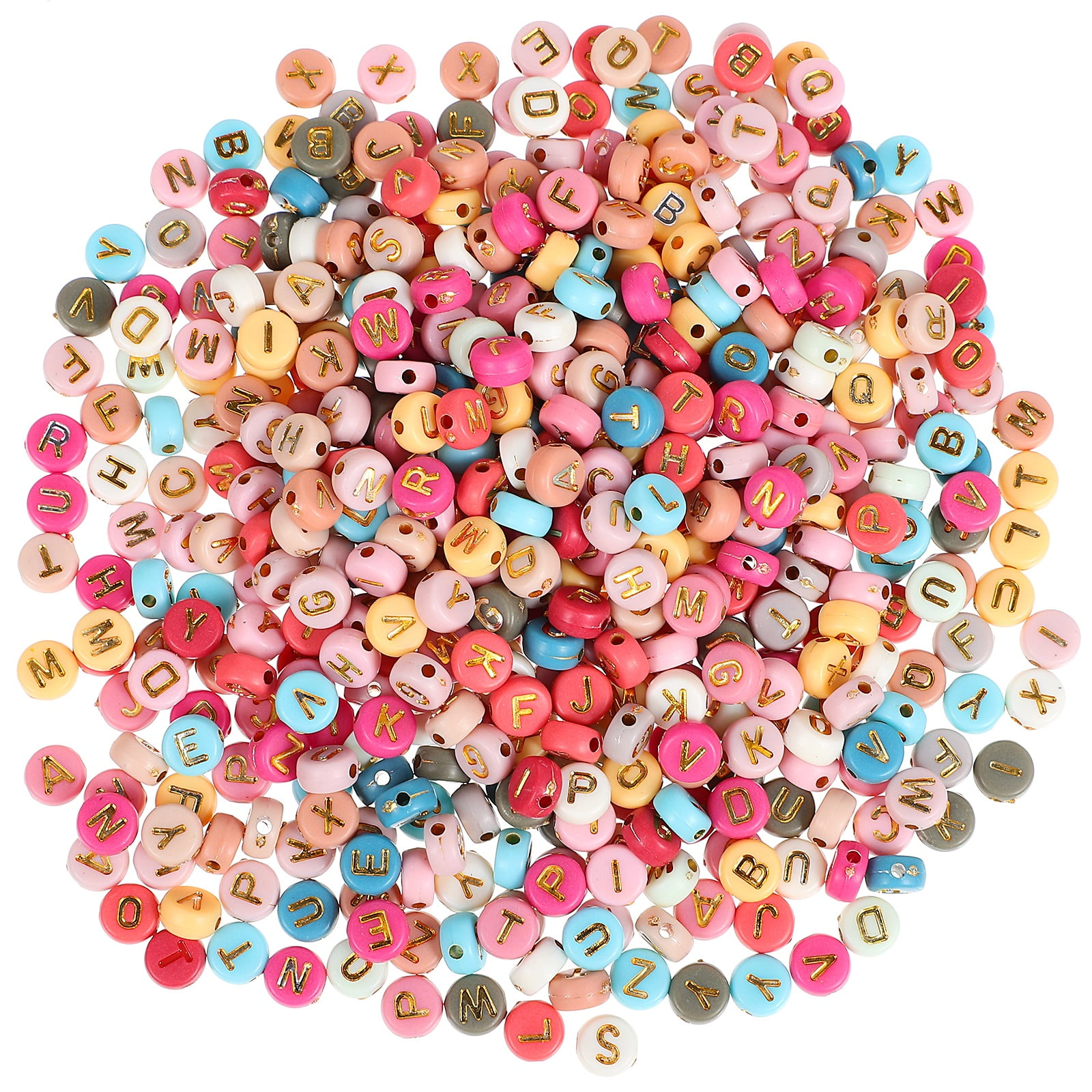 1000pcs Sturdy Plastic Loose Beads English Letters Beads Jewelry Making Accessories Charms Random Color and Letter