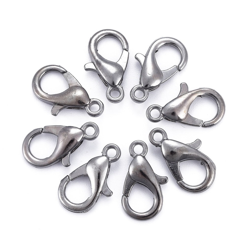 1000pcs Zinc Alloy Lobster Claw Clasps Parrot Trigger Clasps Cadmium Free & Lead Free Gunmetal 14x8mm Hole: 1.8mm