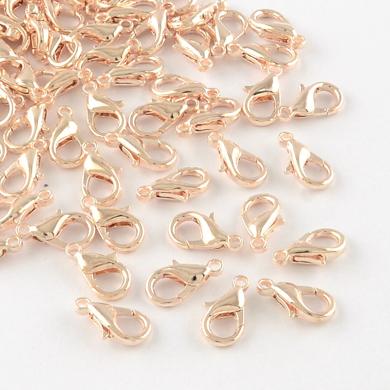 1000pcs Zinc Alloy Lobster Claw Clasps Parrot Trigger Clasps Cadmium Free & Lead Free Rose golden 14x8mm Hole: 1.8mm